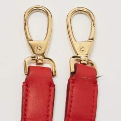 Pre Owned Dolce & Gabbana Red Quilted Leather Chain Shopper Tote
