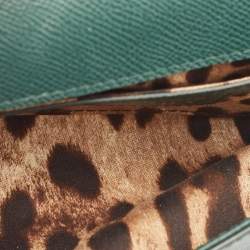 مملوكة مسبقًا Dolce & Gabbana Green Leather Small Miss Sicily East West Top Handle Bag
