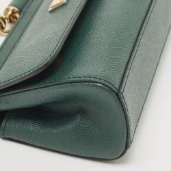 مملوكة مسبقًا Dolce & Gabbana Green Leather Small Miss Sicily East West Top Handle Bag