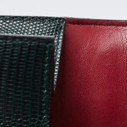 Pre Owned Dolce & Gabbana Green Lizard Embossed Leather Lucia Top Handle Bag