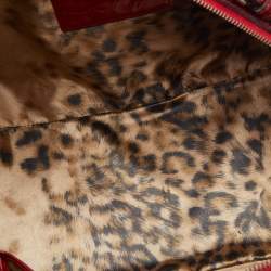 Pre Owned Dolce & Gabbana Red Croc Embossed Patent Leather Miss Bunny Bag