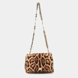 Brown Leopard Print Chain Shoulder Bag