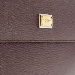 Dolce & Gabbana Plum Leather Medium Miss Sicily Top Handle Bag