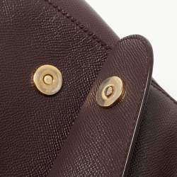 Dolce & Gabbana Plum Leather Medium Miss Sicily Top Handle Bag