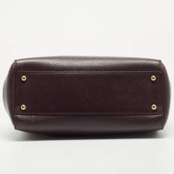 Dolce & Gabbana Plum Leather Medium Miss Sicily Top Handle Bag