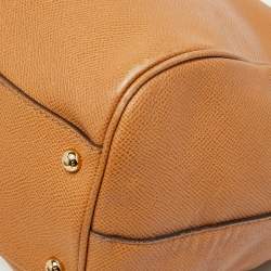 Pre Owned Dolce & Gabbana Brown Leather Large Miss Sicily Top Handle Bag