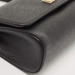 Pre Owned Dolce & Gabbana Black Leather Mini Miss Sicily Top Handle Bag