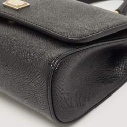 Pre Owned Dolce & Gabbana Black Leather Mini Miss Sicily Top Handle Bag