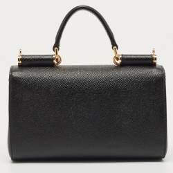 Pre Owned Dolce & Gabbana Black Leather Mini Miss Sicily Top Handle Bag