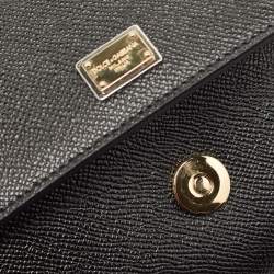 Pre Owned Dolce & Gabbana Black Leather Mini Miss Sicily Top Handle Bag