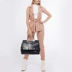 مملوكة مسبقًا Dolce & Gabbana Blue Eel Leather Large Miss Sicily Bag