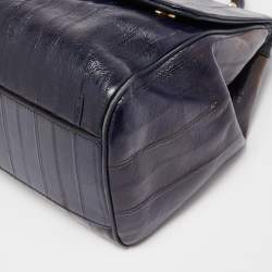 مملوكة مسبقًا Dolce & Gabbana Blue Eel Leather Large Miss Sicily Bag