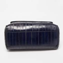 مملوكة مسبقًا Dolce & Gabbana Blue Eel Leather Large Miss Sicily Bag