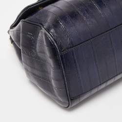 مملوكة مسبقًا Dolce & Gabbana Blue Eel Leather Large Miss Sicily Bag