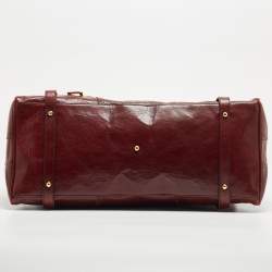 Pre Owned Dolce & Gabbana Dark Red Leather Brogues Oversized Satchel