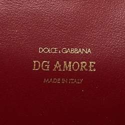 Dolce & Gabbana Red Leather DG Amore Chain Purse