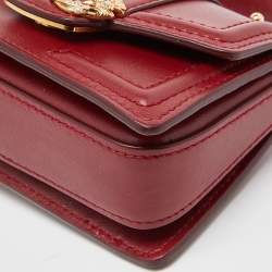 Dolce & Gabbana Red Leather DG Amore Chain Purse
