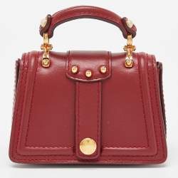 Dolce & Gabbana Red Leather DG Amore Chain Purse