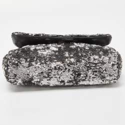 مملوكة مسبقًا Dolce & Gabbana Silver Sequin and Leather Miss Charles Shoulder Bag