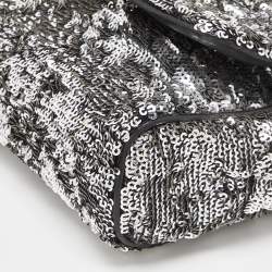 مملوكة مسبقًا Dolce & Gabbana Silver Sequin and Leather Miss Charles Shoulder Bag