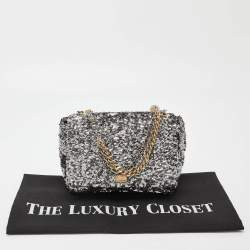 مملوكة مسبقًا Dolce & Gabbana Silver Sequin and Leather Miss Charles Shoulder Bag