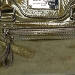 Dolce & Gabbana Olive Green Patent Leather Miss Easy Way Boston Bag