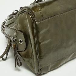 Dolce & Gabbana Olive Green Patent Leather Miss Easy Way Boston Bag