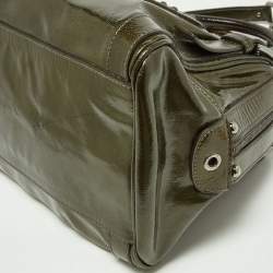 Dolce & Gabbana Olive Green Patent Leather Miss Easy Way Boston Bag