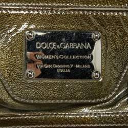 Dolce & Gabbana Olive Green Patent Leather Miss Easy Way Boston Bag