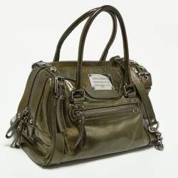 Dolce & Gabbana Olive Green Patent Leather Miss Easy Way Boston Bag