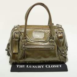 Dolce & Gabbana Olive Green Patent Leather Miss Easy Way Boston Bag