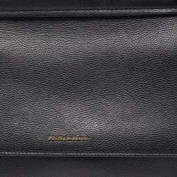 Pre Owned Dolce & Gabbana Black Leather Sicily Flap Top Handle Bag