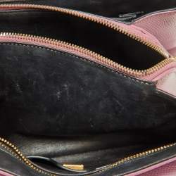 Pre Owned Dolce & Gabbana Pink Lizard Embossed Leather Lucia Top Handle Bag
