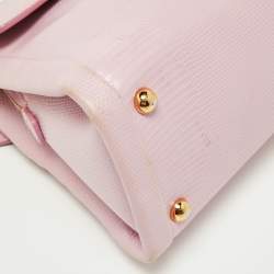 Pre Owned Dolce & Gabbana Pink Lizard Embossed Leather Lucia Top Handle Bag