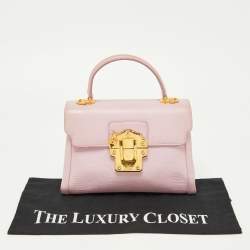 Pre Owned Dolce & Gabbana Pink Lizard Embossed Leather Lucia Top Handle Bag