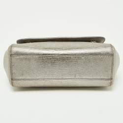 Pre Owned حقيبة يد علوية دولتشي أند غابانا ميس سيسيلي جلد نقشة الإغوانا بني يد علوية صغيرة