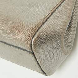 Pre Owned حقيبة يد علوية دول تشي أند غابانا ميس سيسيلي جلد نقشة الإغوانا بني يد علوية صغيرة