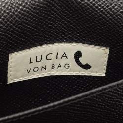 Pre Owned Dolce & Gabbana Black Lizard Embossed Leather Lucia Wallet on Chain