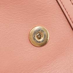 Pre Owned Dolce & Gabbana Old Rose Leather Medium Embellished Sicily Top Handle Bag