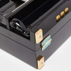 Dolce & Gabbana Black/White Acrylic and Watersnake Leather Piano Box Top Handle Bag