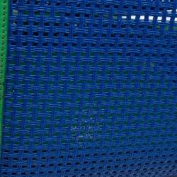 Pre Owned Dolce & Gabbana Green/Blue Perforated Leather Shopper Tote