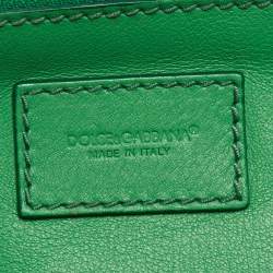 Pre Owned Dolce & Gabbana Green/Blue Perforated Leather Shopper Tote