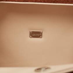 Pre Owned Dolce & Gabbana Black/Brown Wood and Snakeskin Radio Box Top Handle Bag