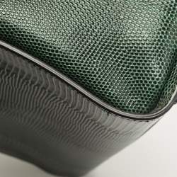 Pre Owned Dolce & Gabbana Green Lizard Embossed Leather Medium Miss Monica Top Handle Bag