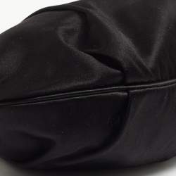 مملوكة مسبقًا Dolce & Gabbana Black Nylon Crystals Embellished Kisslock Chain Clutch