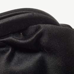 مملوكة مسبقًا Dolce & Gabbana Black Nylon Crystals Embellished Kisslock Chain Clutch