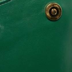 Pre Owned Dolce & Gabbana Green Straw Crochet Large Miss Sicily Top Handle Bag