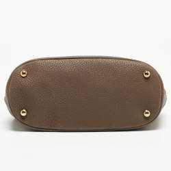 Pre Owned Dolce & Gabbana Beige Leather Frame Hobo