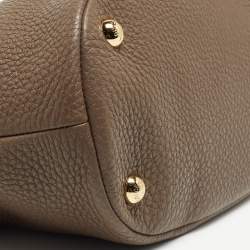 Pre Owned Dolce & Gabbana Beige Leather Frame Hobo