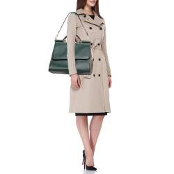 Pre Owned Dolce & Gabbana Green Leather Large Miss Sicily Top Handle Bag